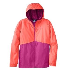 Columbia Kid's Size XL Colorblock Omni Shield Windbreaker Jacket Orange/Pink